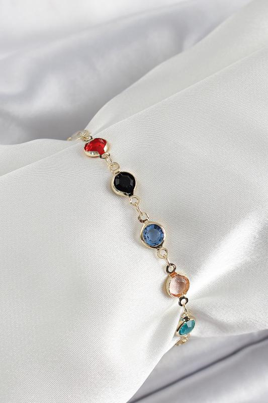 Pirinç Asorti Model Gold Renk Zirkon Taşlı Kadın Bileklik
