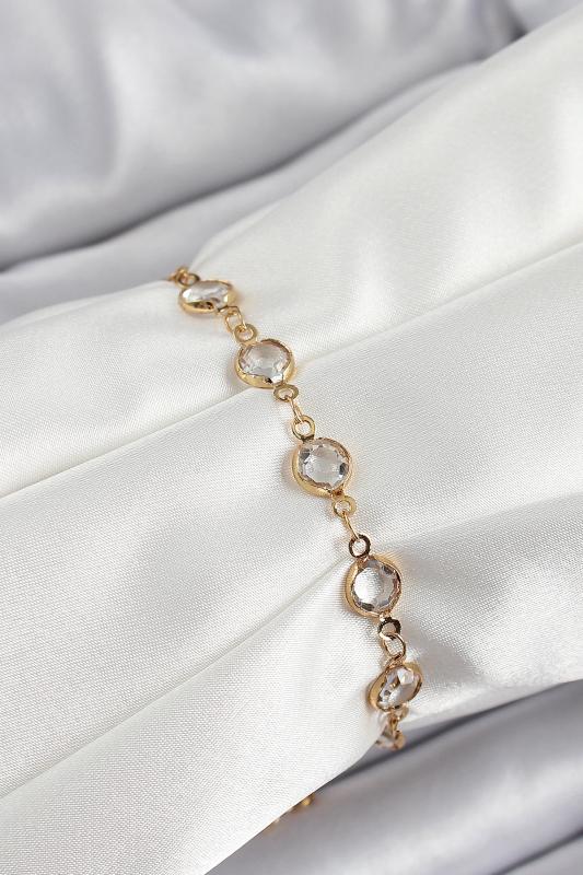 Pirinç Gold Renk Zirkon Taşlı Kadın Bileklik