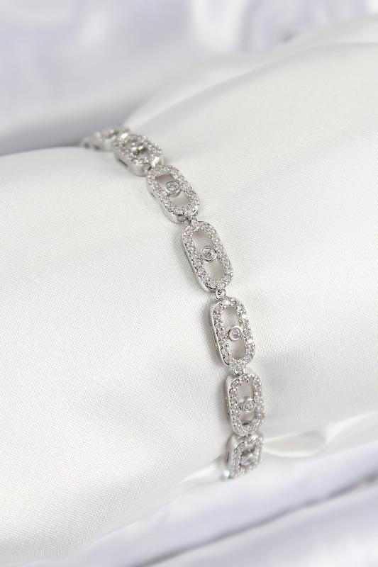 Pirinç Zirkon Taşlı Messika Model Gümüş Renk VIP Seri Kadın Bileklik