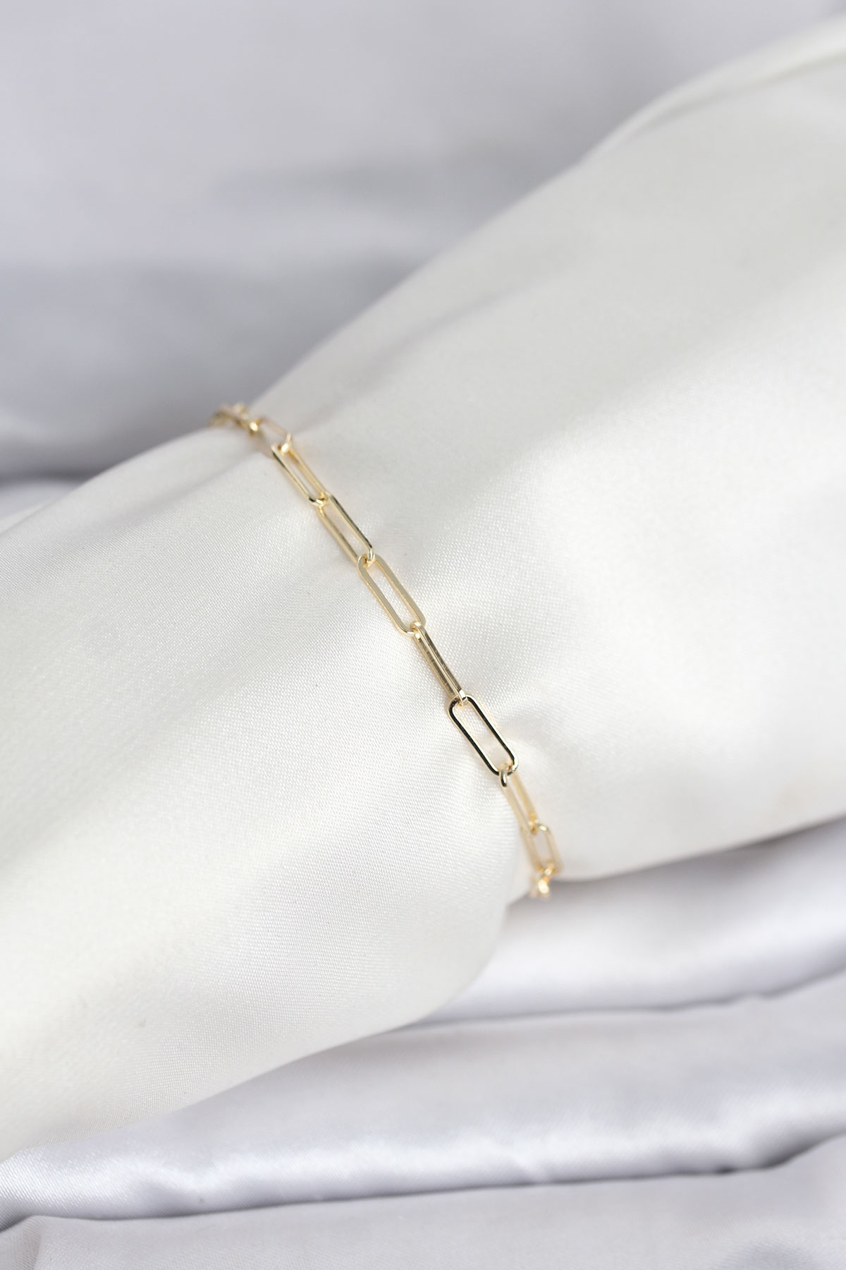 CM 14K Gold Renk Ataç Zincir Model Kadın Bileklik