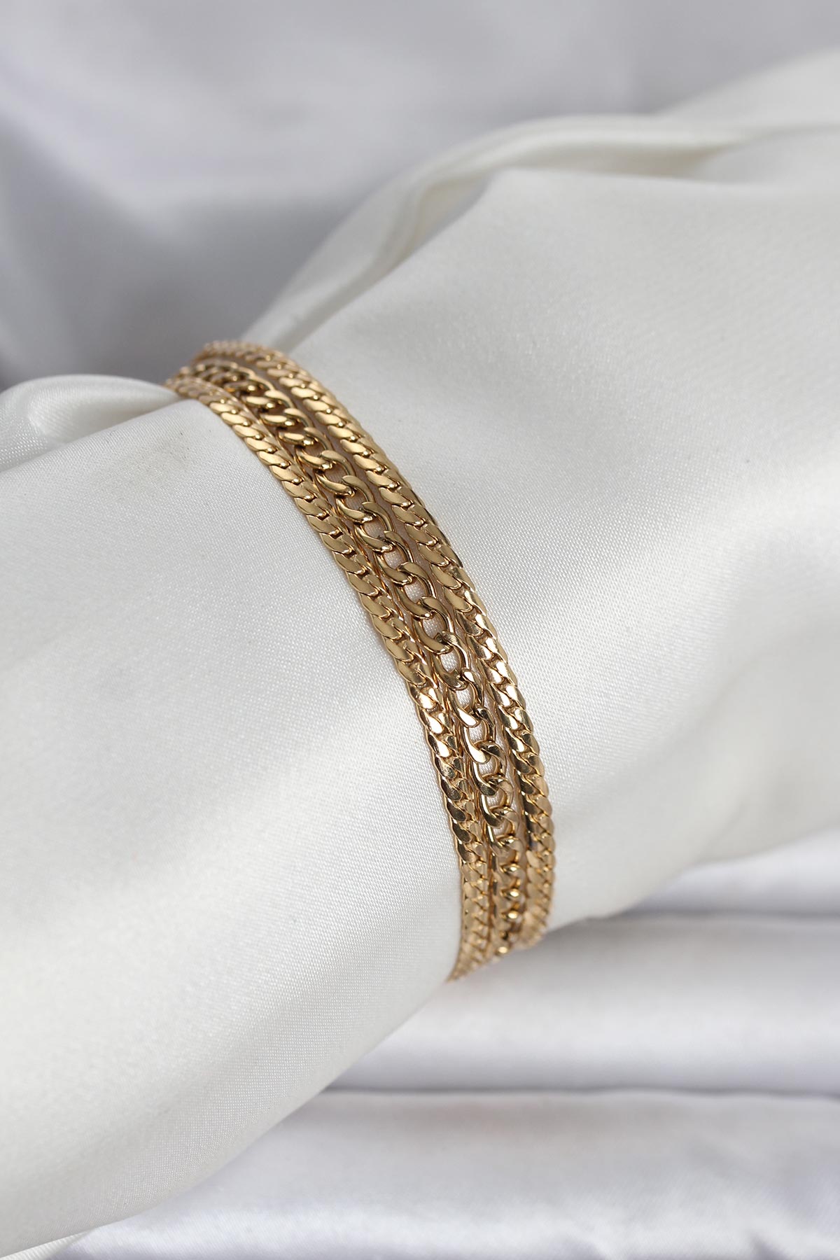 316L Çelik Gold Renk 3’lü Kadın Bileklik