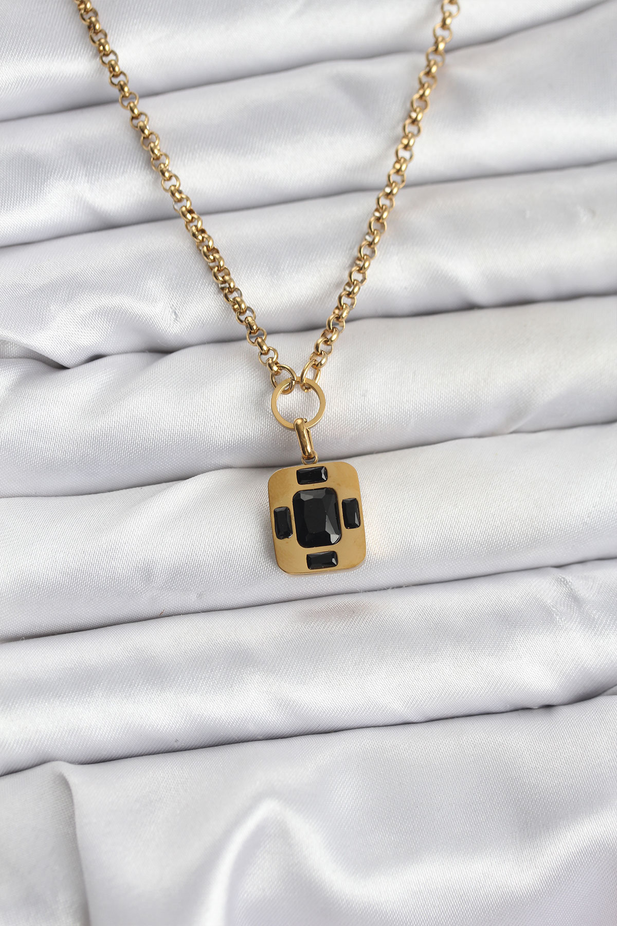 316L Çelik Zincir Gold Renk Vintage Model Kadın Kolye
