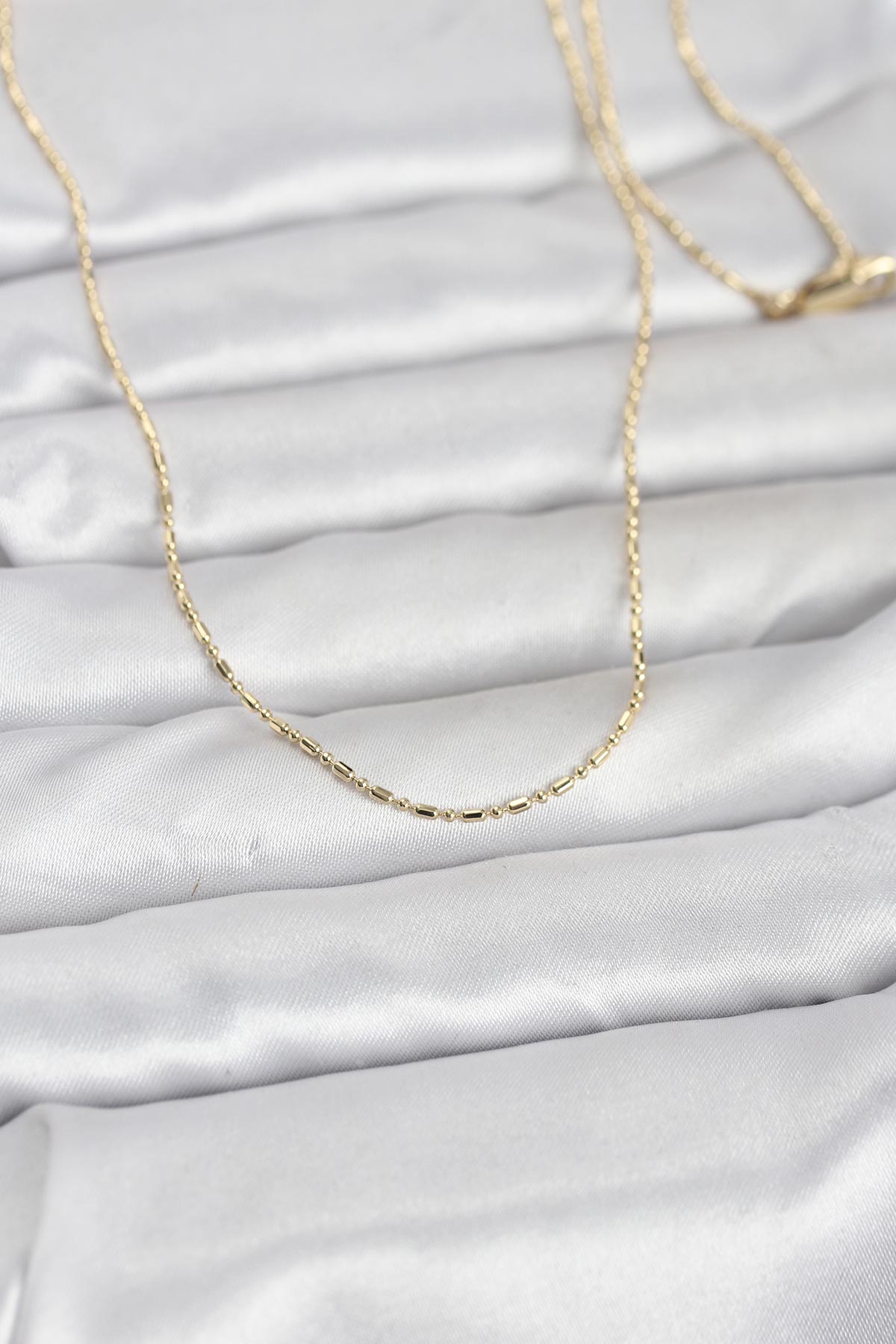 CM 14K Gold Renk Parçalı Topçuk Model 60 cm Kadın Kolye