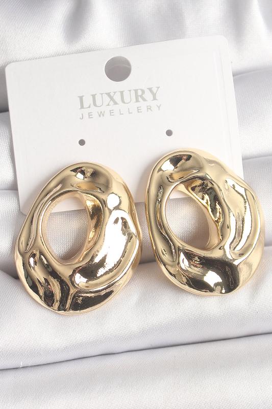 Pirinç Gold Renk Kemik Halka Model Kadın Küpe