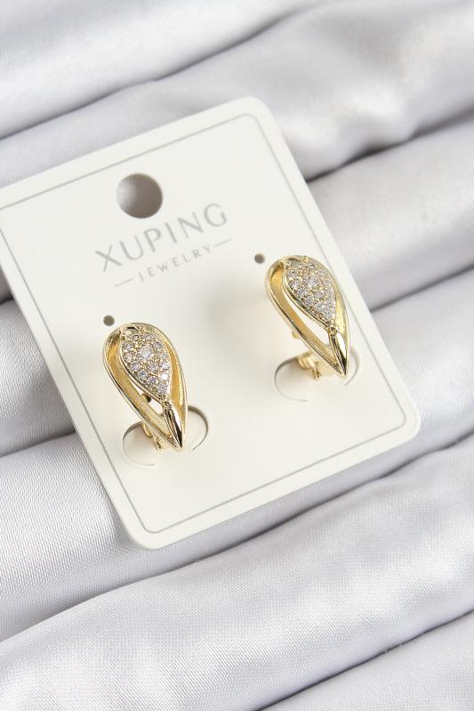 Xuping Zirkon Taşlı Damla Model Gold Renk Kadın Küpe