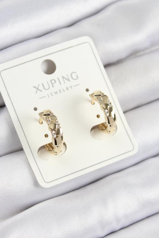 Xuping Zirkon Taşlı Halka Model Gold Renk Kadın Küpe