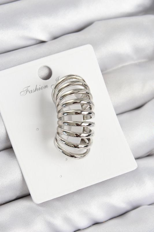 Pirinç Yay Model Gümüş Renk Sağ Kıkırdak Küpe