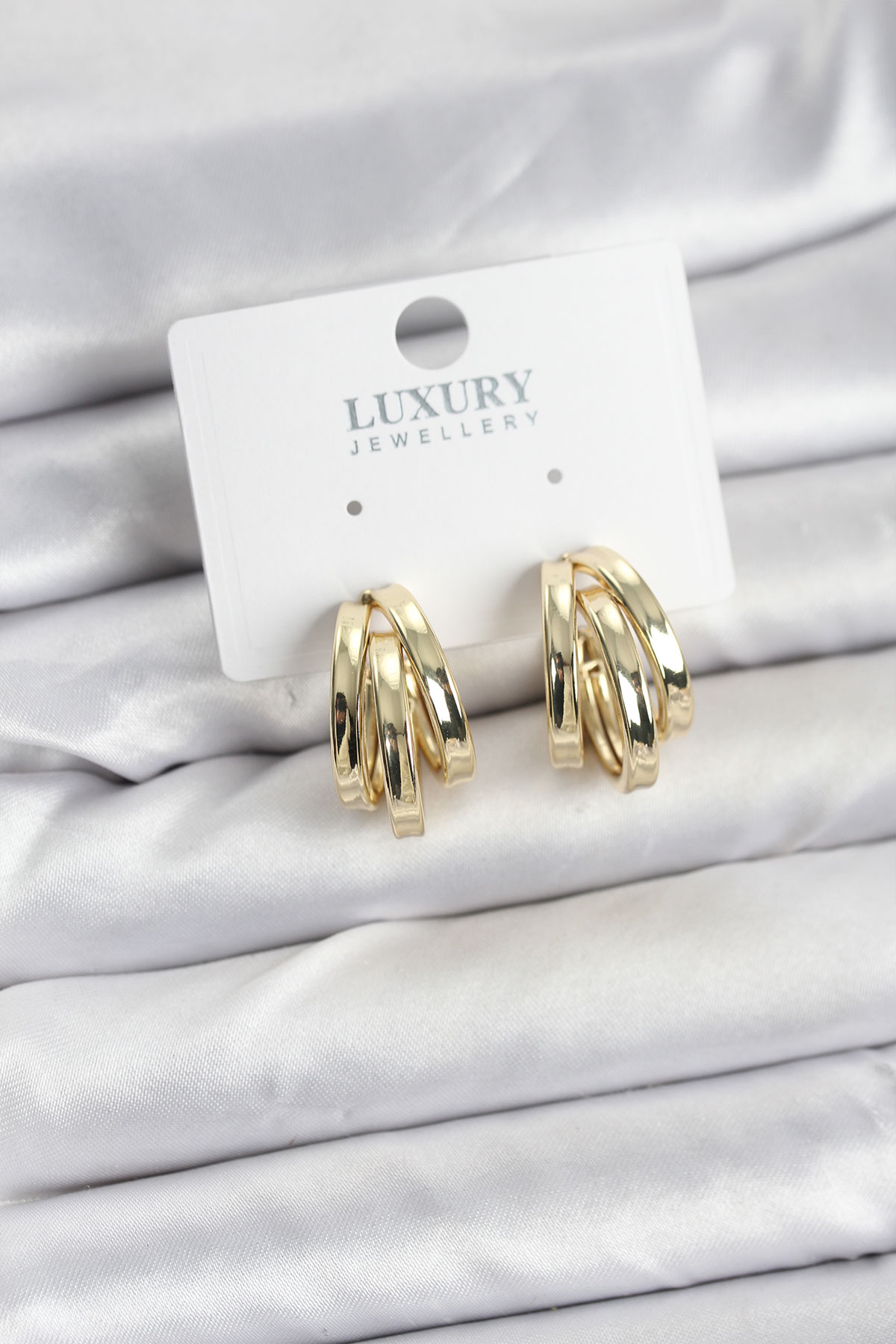 Pirinç Gold Renk Vintage Halka Model Kadın Küpe
