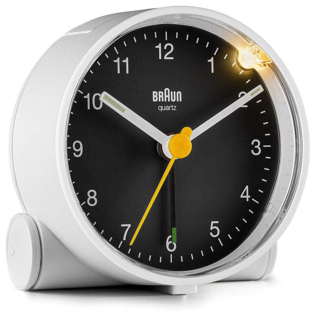 BRAUN BC01WB BEYAZ-SİYAH KLASiK ANALOG ALARMLI MASA SAATİ