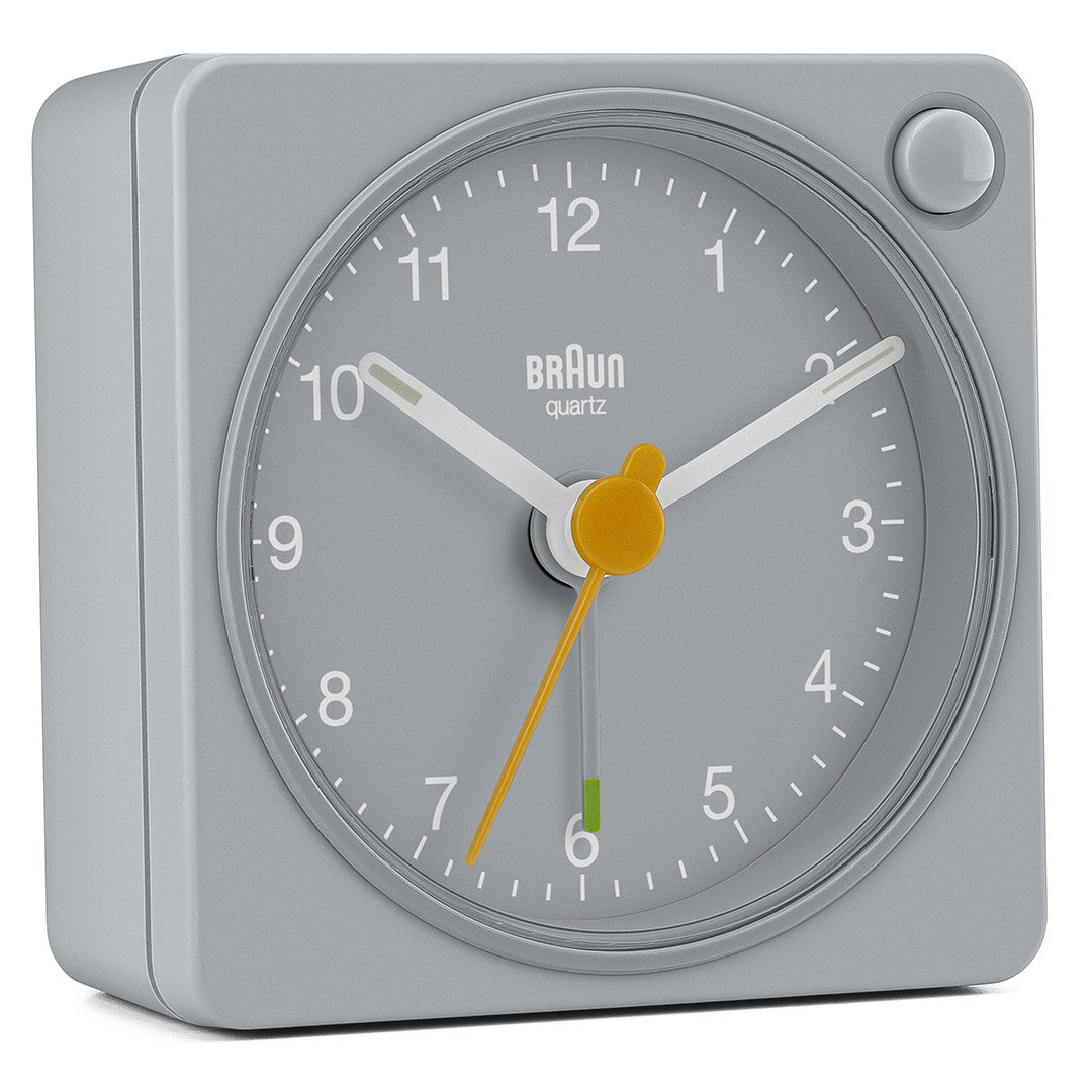 BRAUN BC02XG GRİ KLASİK SEYAHAT ANALOG ALARMLI MASA SAATİ