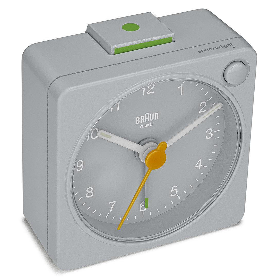 BRAUN BC02XG GRİ KLASİK SEYAHAT ANALOG ALARMLI MASA SAATİ