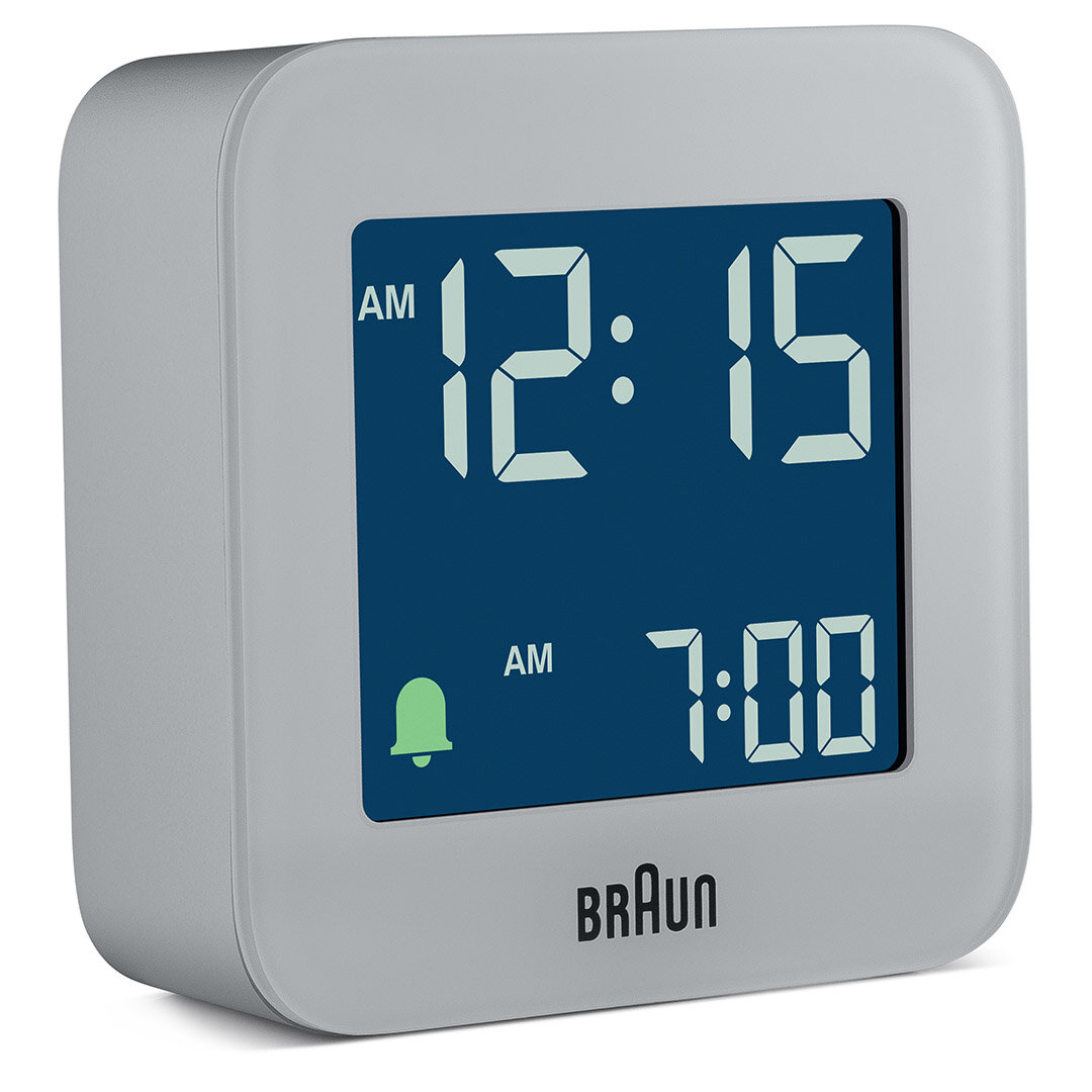 BRAUN BC08G GRİ KLASİK SEYAHAT DİJİTAL ALARMLI MASA SAATİ