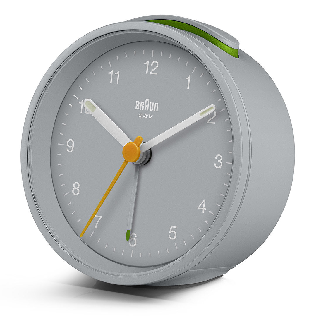 BRAUN BC12G GRİ KLASİK ANALOG ALARMLI MASA SAATİ