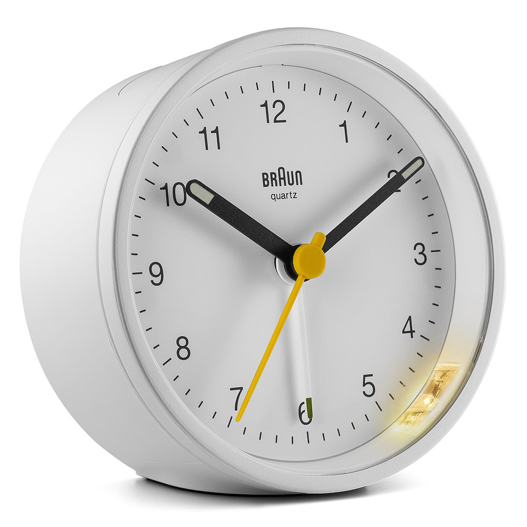 BRAUN BC12W BEYAZ KLASİK ANALOG ALARMLI MASA SAATİ
