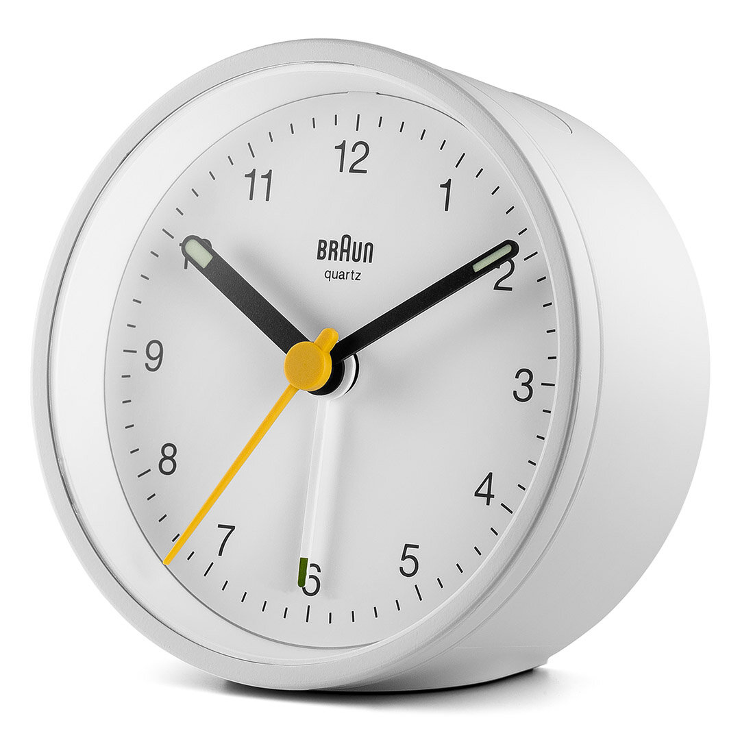 BRAUN BC12W BEYAZ KLASİK ANALOG ALARMLI MASA SAATİ