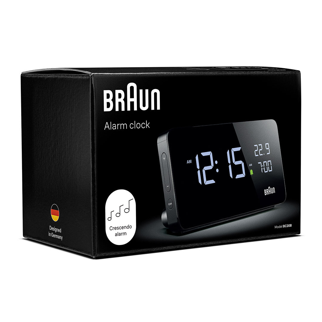 BRAUN BC20BEU SİYAH DİJİTAL ALARMLI MASA SAATi