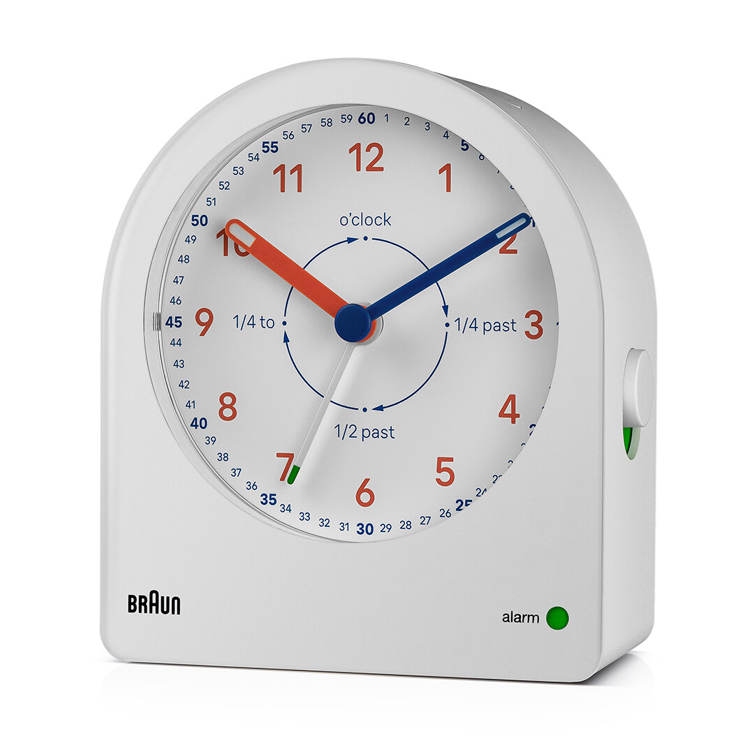 BRAUN BC22TW BEYAZ TIME TEACHERS ANALOG ALARMLI MASA SAATİ