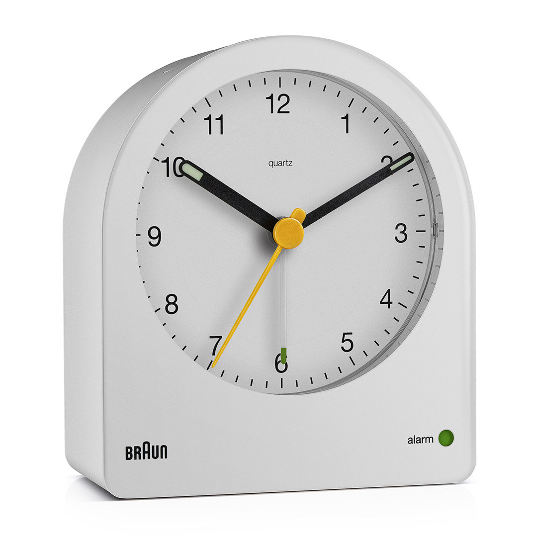 BRAUN BC22W BEYAZ KLASİK ANALOG ALARMLI MASA SAATİ