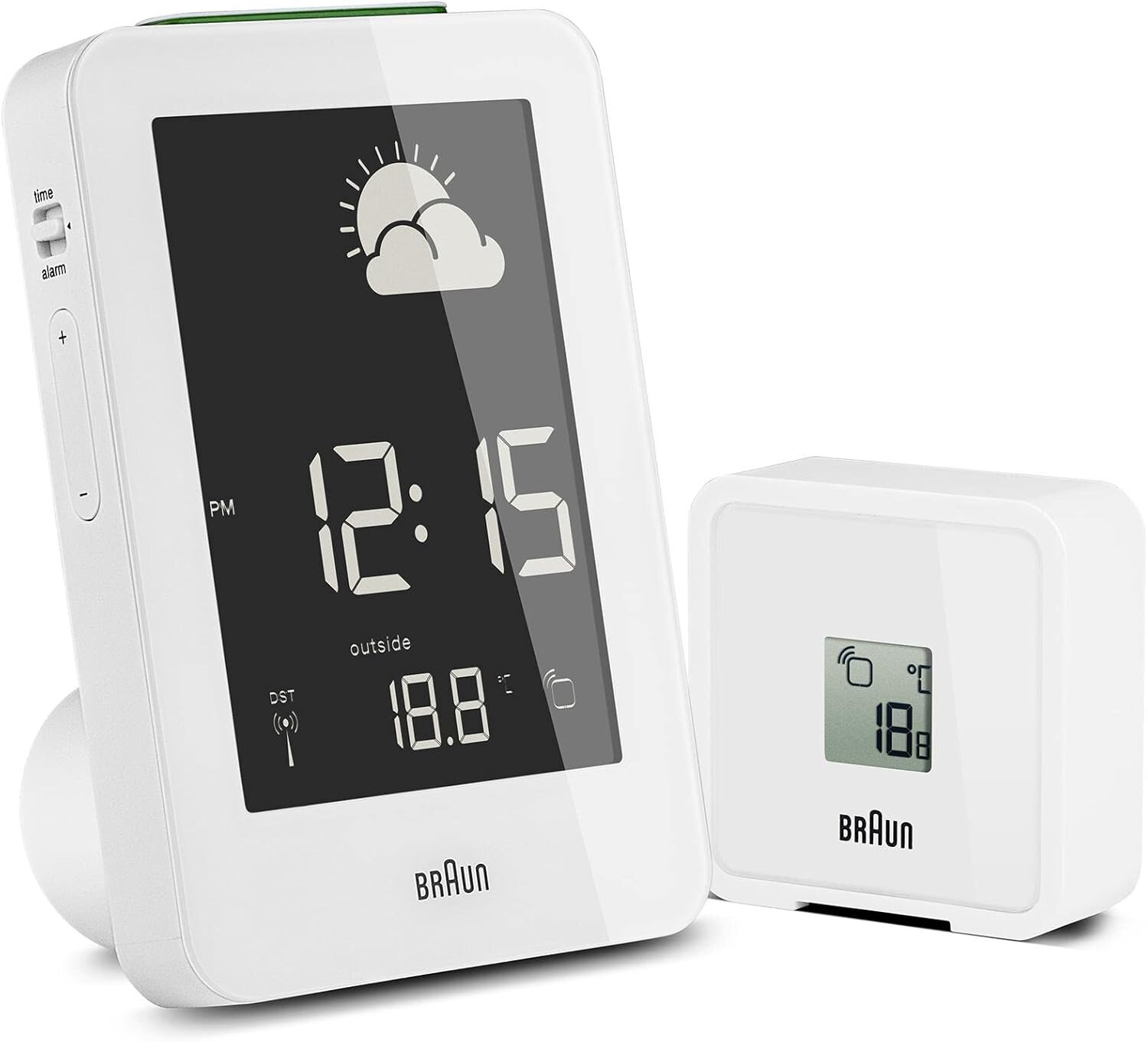 BRAUN BNC013WH-RC HAVA İSTASYONLU MASA SAATİ BEYAZ