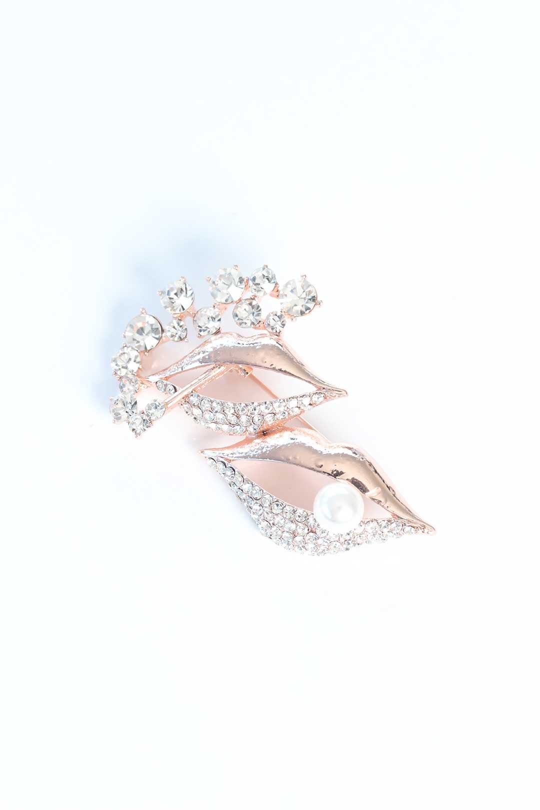 Zirkon Taşlı Metal Broş