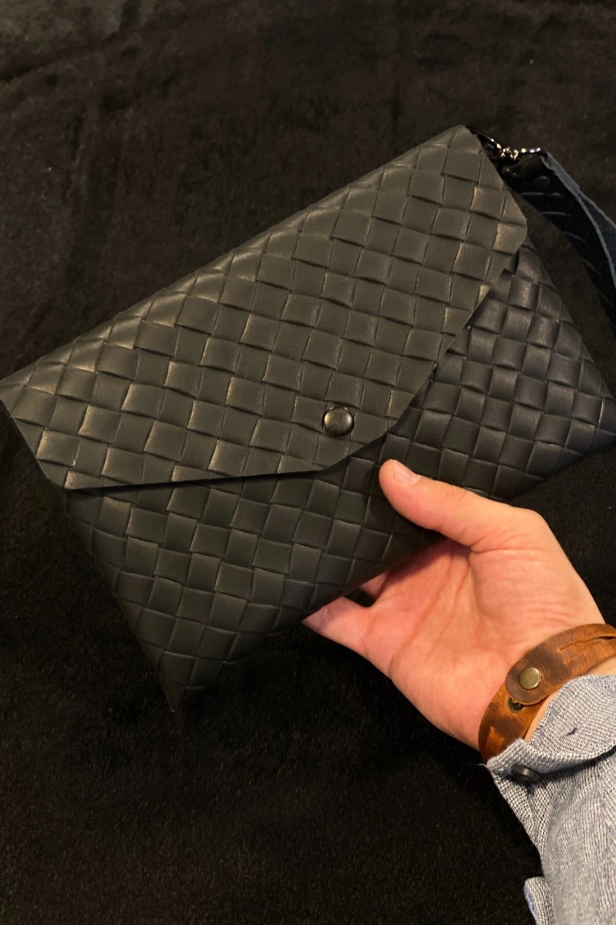 Kadın Çanta Omuz Askılı Hakiki Deri İnce Bilek Askılı Clutch Çanta