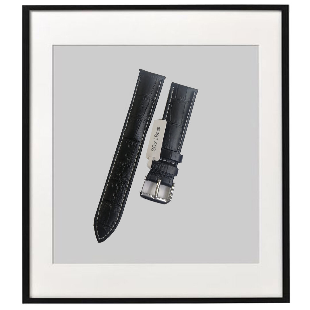 20x18MM SİYAH/BEYAZ DİKİŞLİ DERİ KORDON