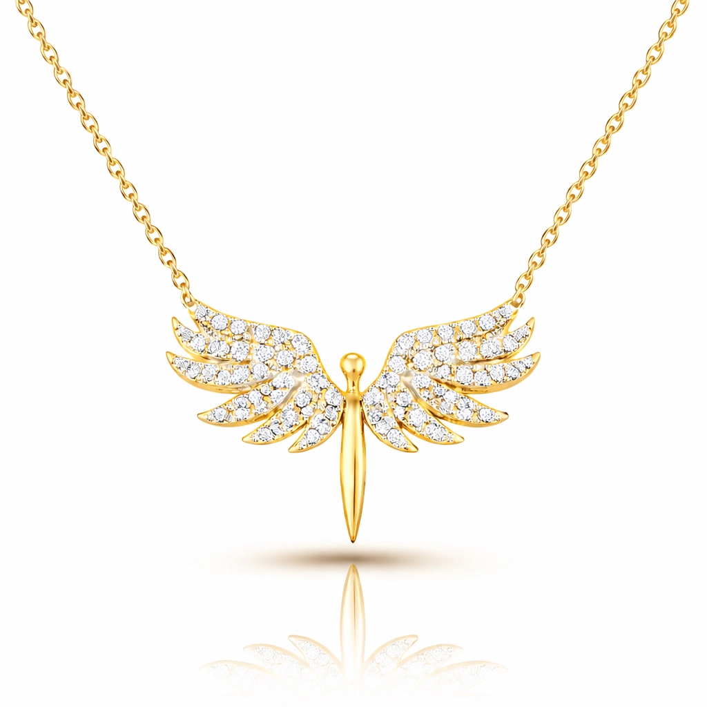 Gümüş Gold Mikail Meleği Bayan Kolye