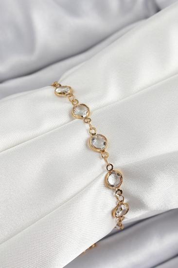 Pirinç Gold Renk Zirkon Taşlı Kadın Bileklik