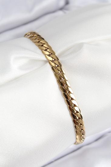 316L Çelik Ezme Zincir Model Gold Renk Kadın Bileklik