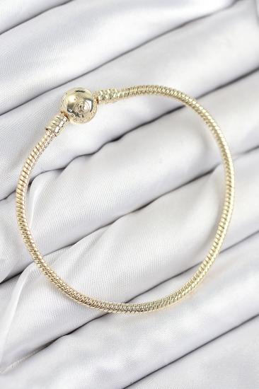 Pirinç Charm Topcuk Model Gold Renk Kadın Bileklik