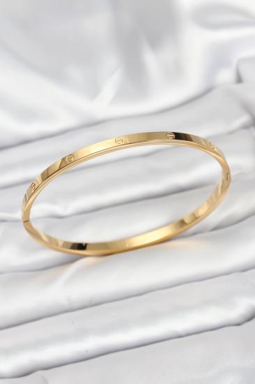 316L Çelik Gold Renk 65 mm İnce Kadın Kelepçe Bileklik