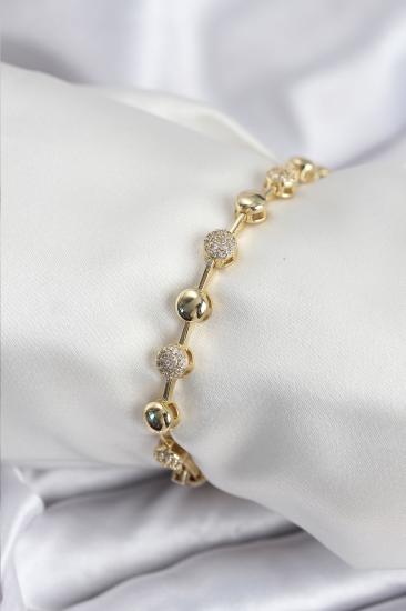Pirinç VIP Seri Gold Renk Topçuk Model Kadın Bileklik