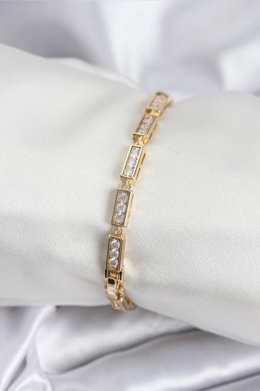 Pirinç VIP Seri Gold Renk Parçalı Model Kadın Bileklik