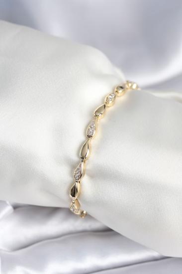Pirinç Gold Renk Damla Model Kadın Bileklik