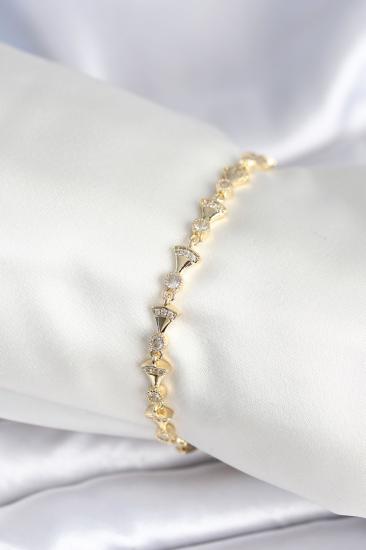Pirinç Gold Renk Yelpaze Model Kadın Bileklik