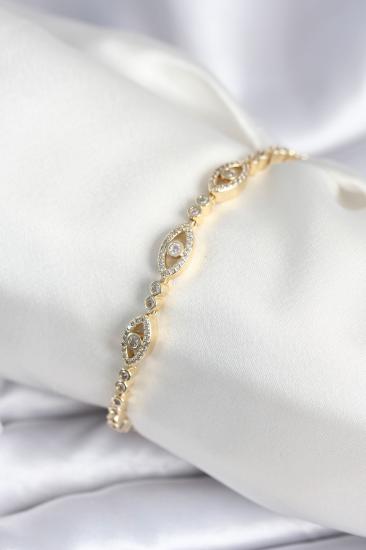 Pirinç Gold Renk Göz Model Kadın Bileklik