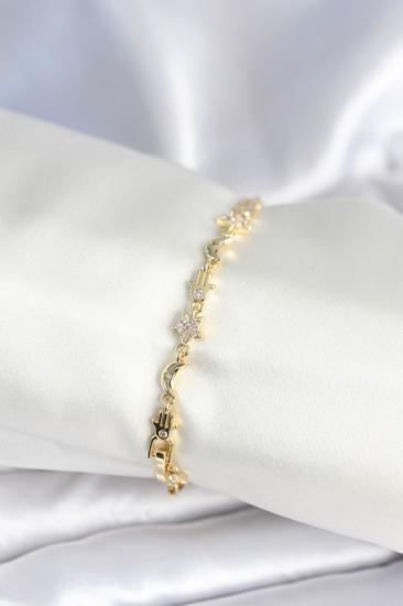 Pirinç Gold Renk Kadın Manifest Bileklik
