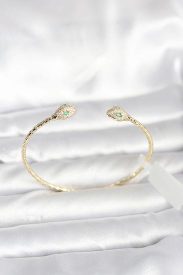 Pirinç Gold Renk Yılan Model Bileklik