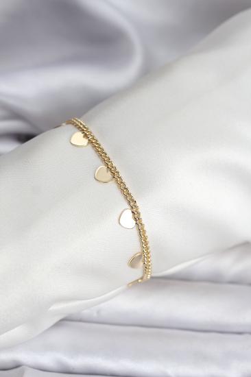 14K Gold Renk Kaplama Kalpli Model CM Kadın Bileklik
