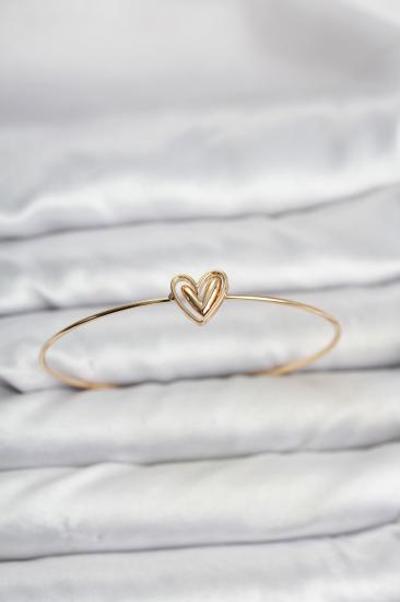 Kalp Model Gold Renk Bileklik