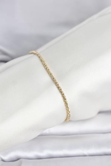 CM 14K Gold Renk Burgulu Zincir Model Kadın Bileklik