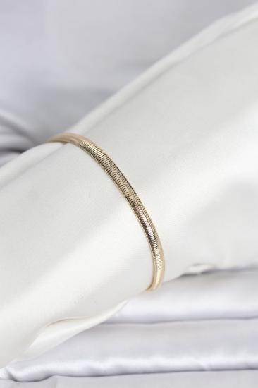 CM 14K Gold Renk Yassı Yılan Zincir Model Kadın Bileklik