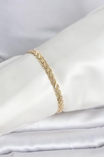 CM 14K Gold Renk Sarmal Zincir Model Kadın Bileklik