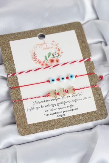 Marteniçka Bileklik 3’lü Kelebek ve Nazar Boncuklu Model