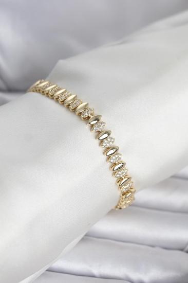 Pirinç Gold Renk Arpa Model Kadın Bileklik