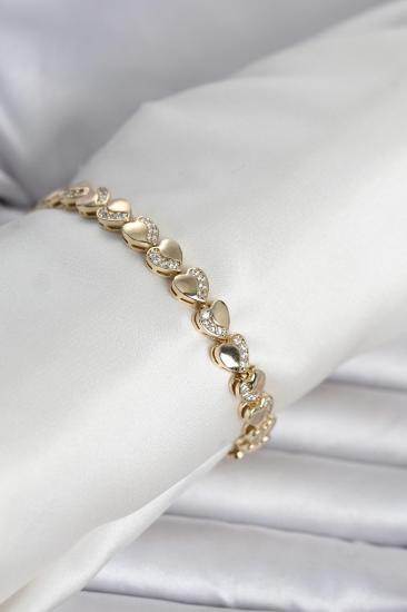 Xuping Kalp Model Gold Renk Kadın Bileklik