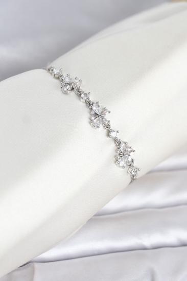 Gümüş Renk Pirinç Kelebek Model Asansörlü Model Kadın Bileklik
