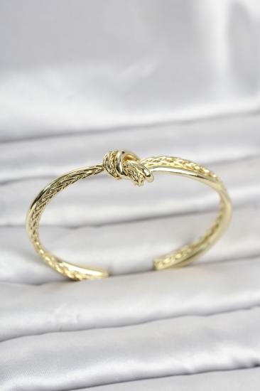 Gold Renk Düğüm Model Pirinç Kadın Bileklik