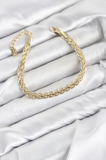CM Singapur Zincir Model Gold Renk Pirinç Kadın Bileklik