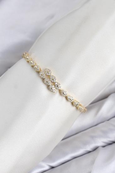 CM Damla Model Zirkon Taşlı VIP Seri Gold Renk Pirinç Kadın Bileklik